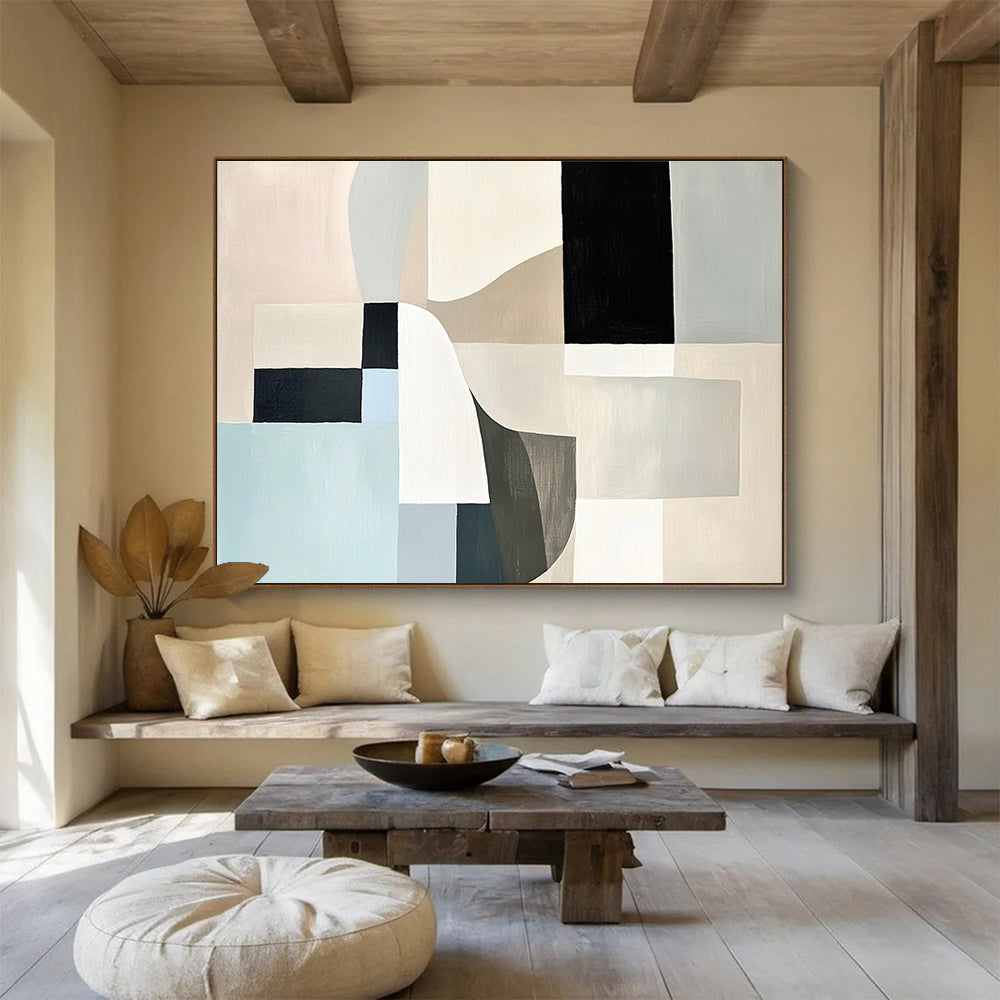 Soft - Toned Geometric Shapes Abstract Painting DYP101