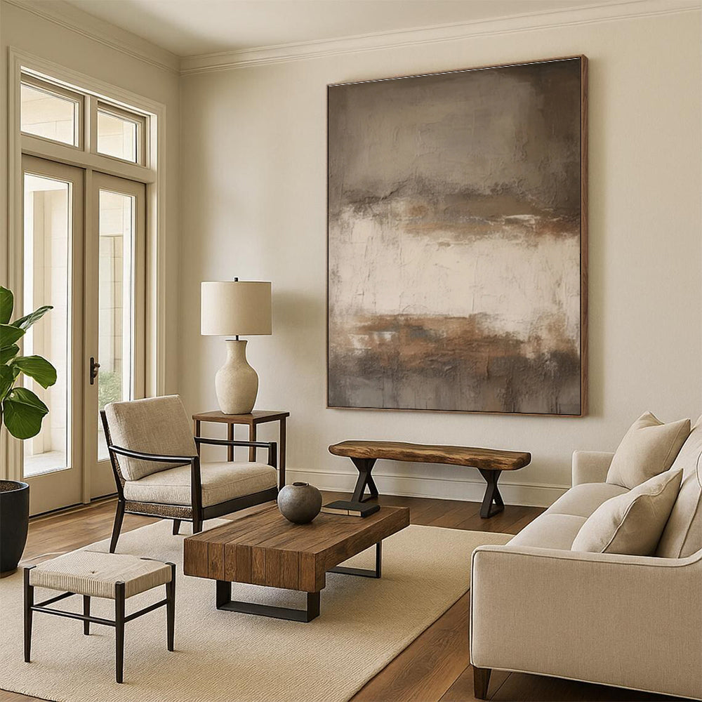 Neutral Tones Abstract Painting with Subtle Textures ADGE441