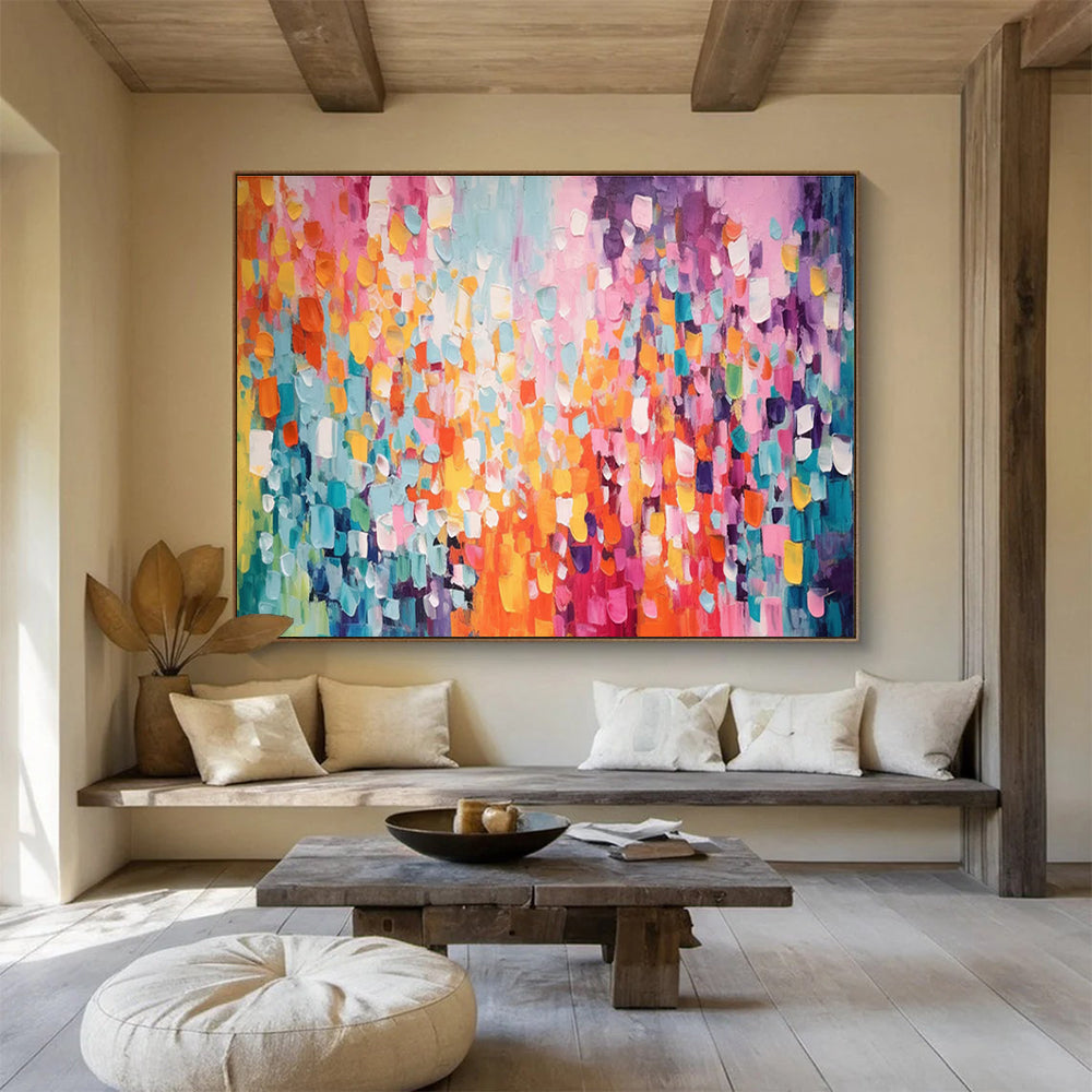 Colorful Patch Abstract Painting with Various Bright Hues THY158