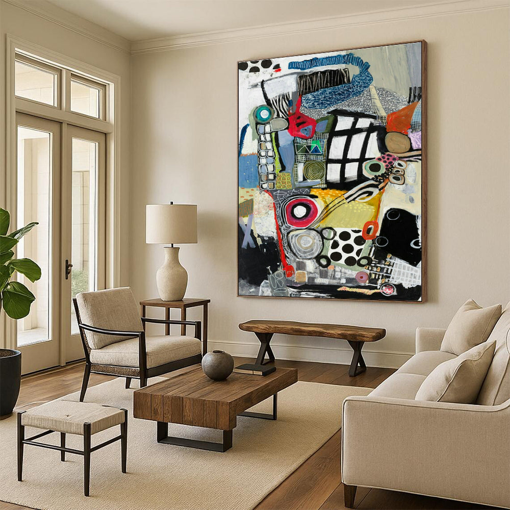 Mammoth Bespoke Handmade Abstract Painting for Cottage & Dining Room DLZ2081