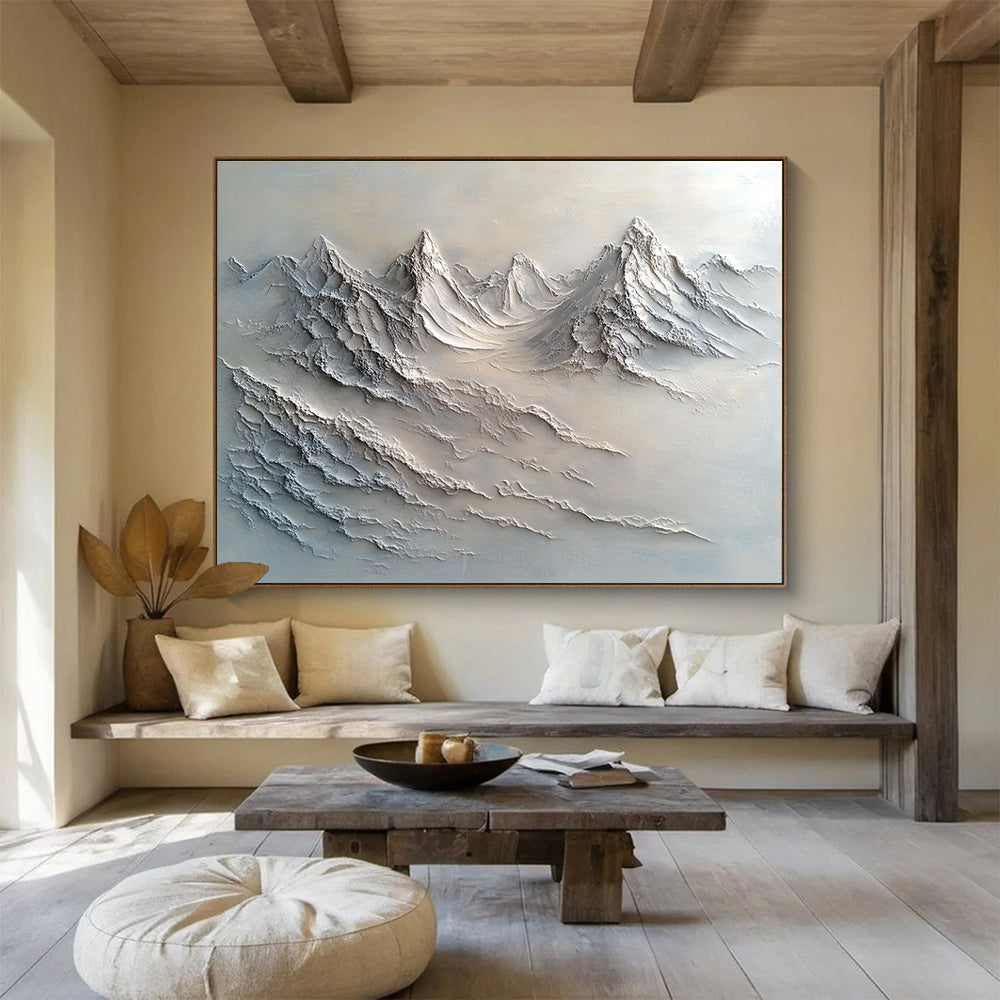 Gray - Toned Textured Mountain Landscape Abstract Painting DYP100