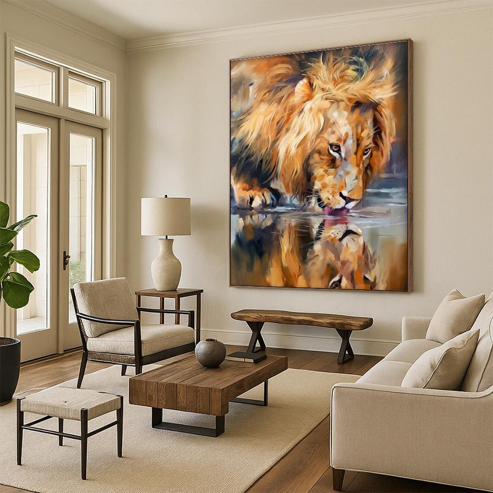 Large Hand-Painted Abstract Canvas for Hallway & Cottage Office DLZ2347