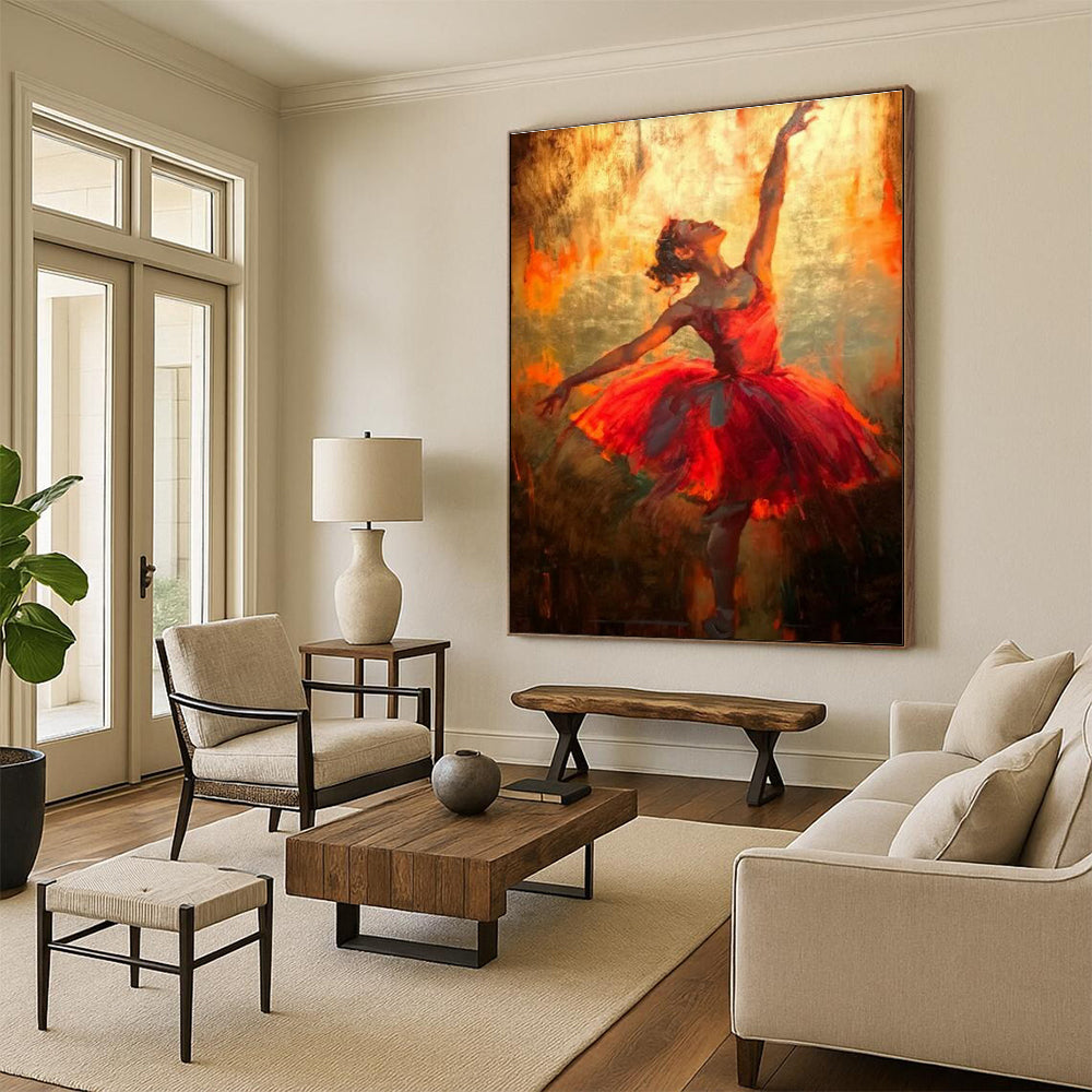 Oversized Hand-Painted Abstract Canvas for Office & Dining Room DLZ2339