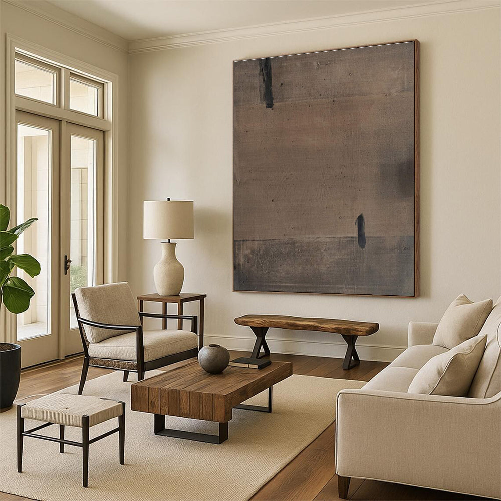 Simple Brown Abstract Painting with Understated Charm ADGE516