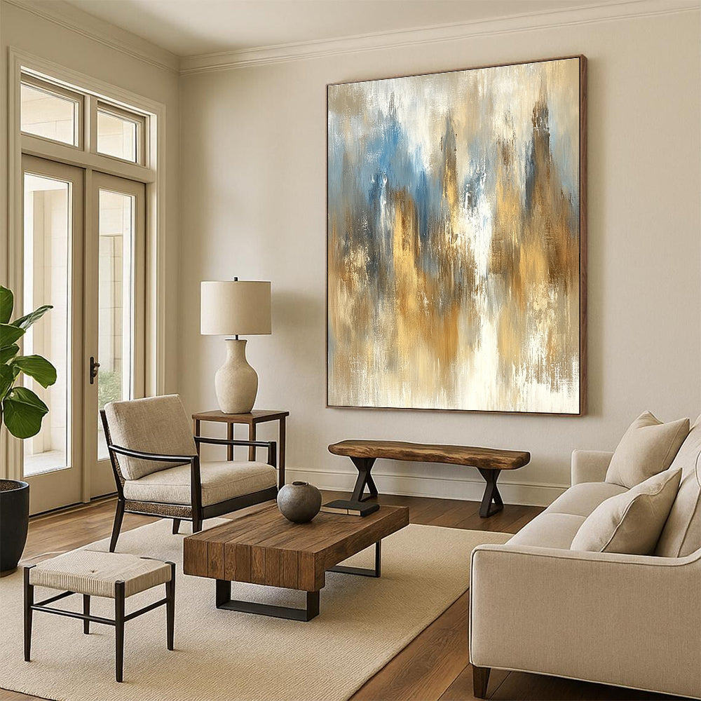Cityscape Abstract with Blue Brown and White GER336