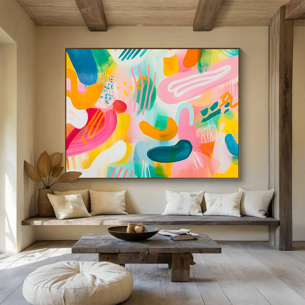 Colorful Playful Shapes Abstract Painting DYP074
