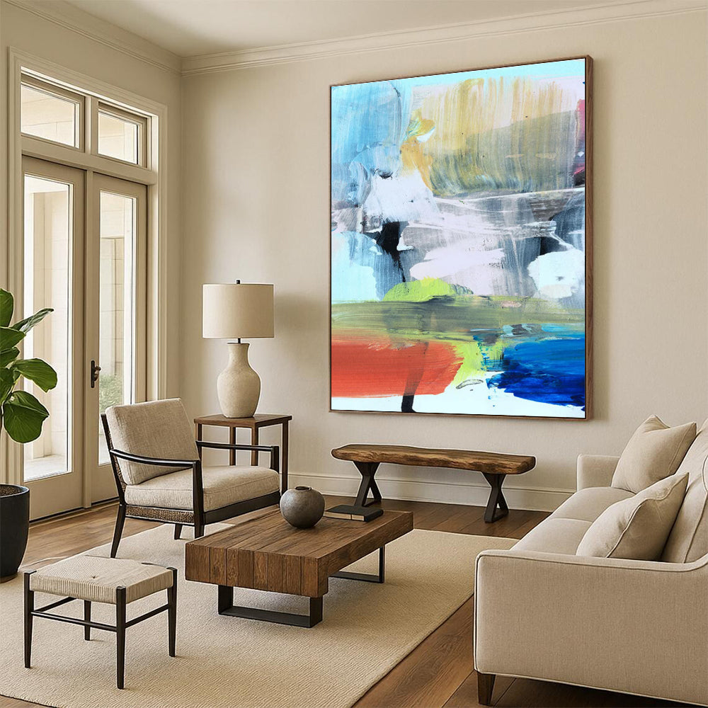 Colorful Abstract Chaos with Bold Brushstrokes Painting ADGE175