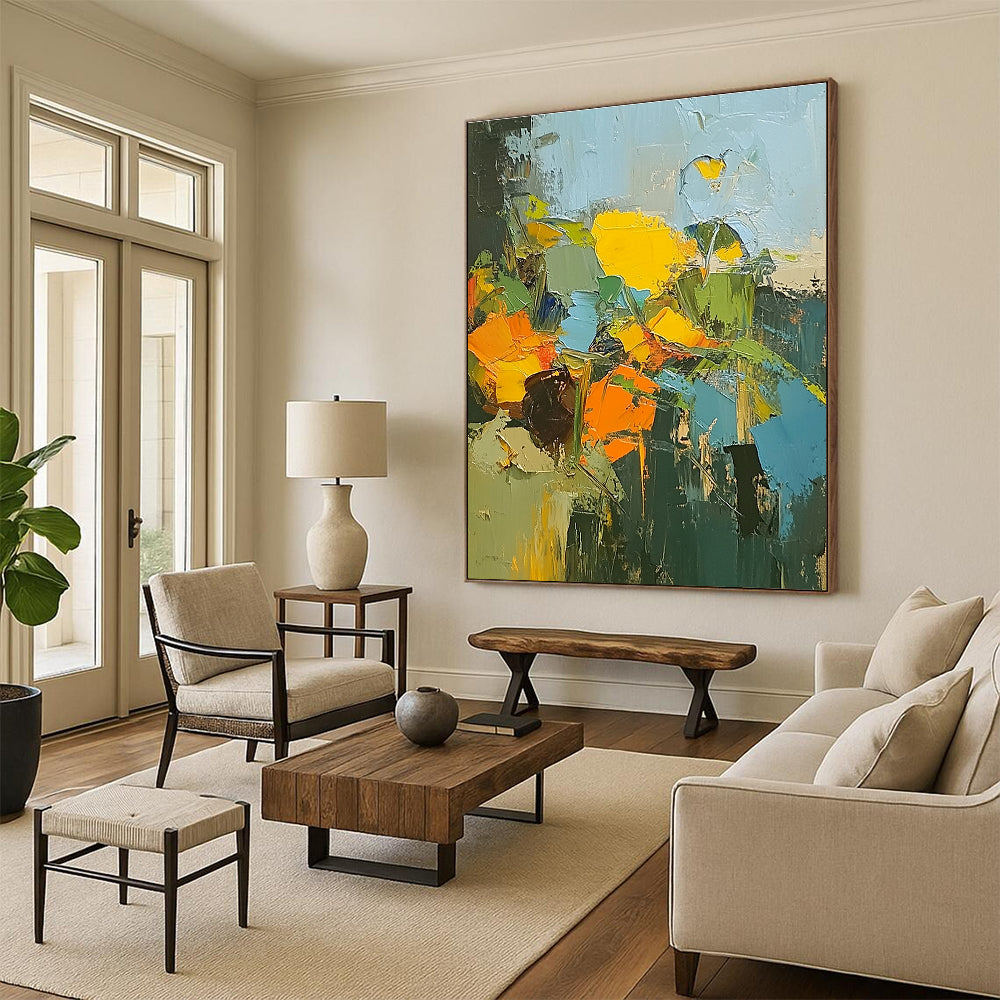 Colorful Abstract Flower Bouquet Painting GER614