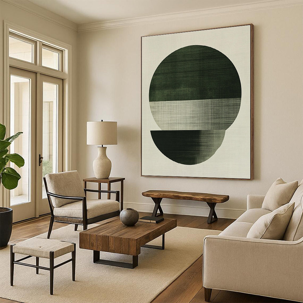 Green Circular Layers Abstract Painting GER854