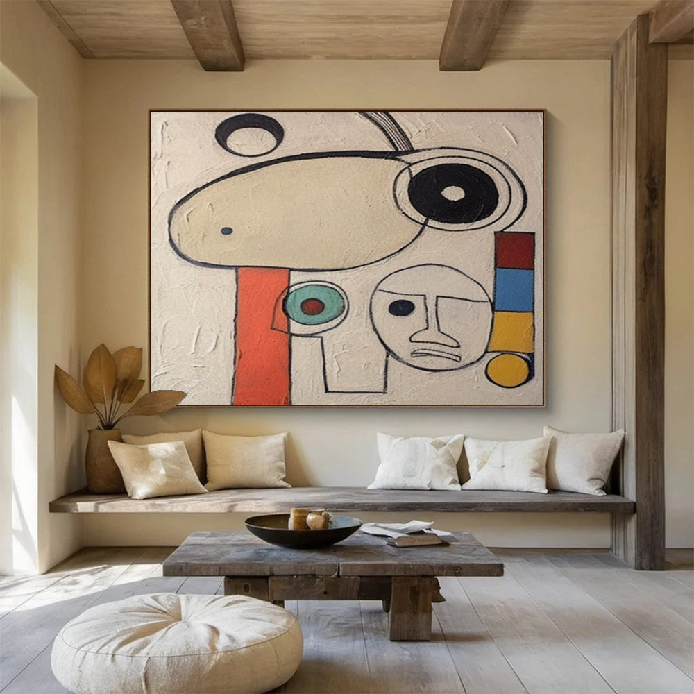 Colorful Geometric Shapes Faces Abstract Painting THY011