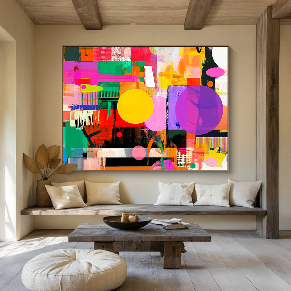Colorful Geometric - Mixed Shapes Abstract Painting DYP053