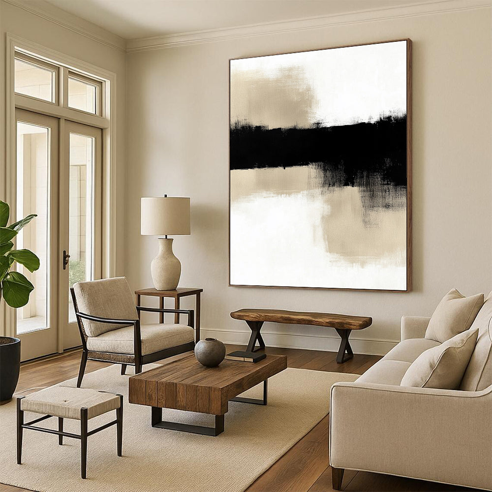 Black Beige Abstract Landscape GER845