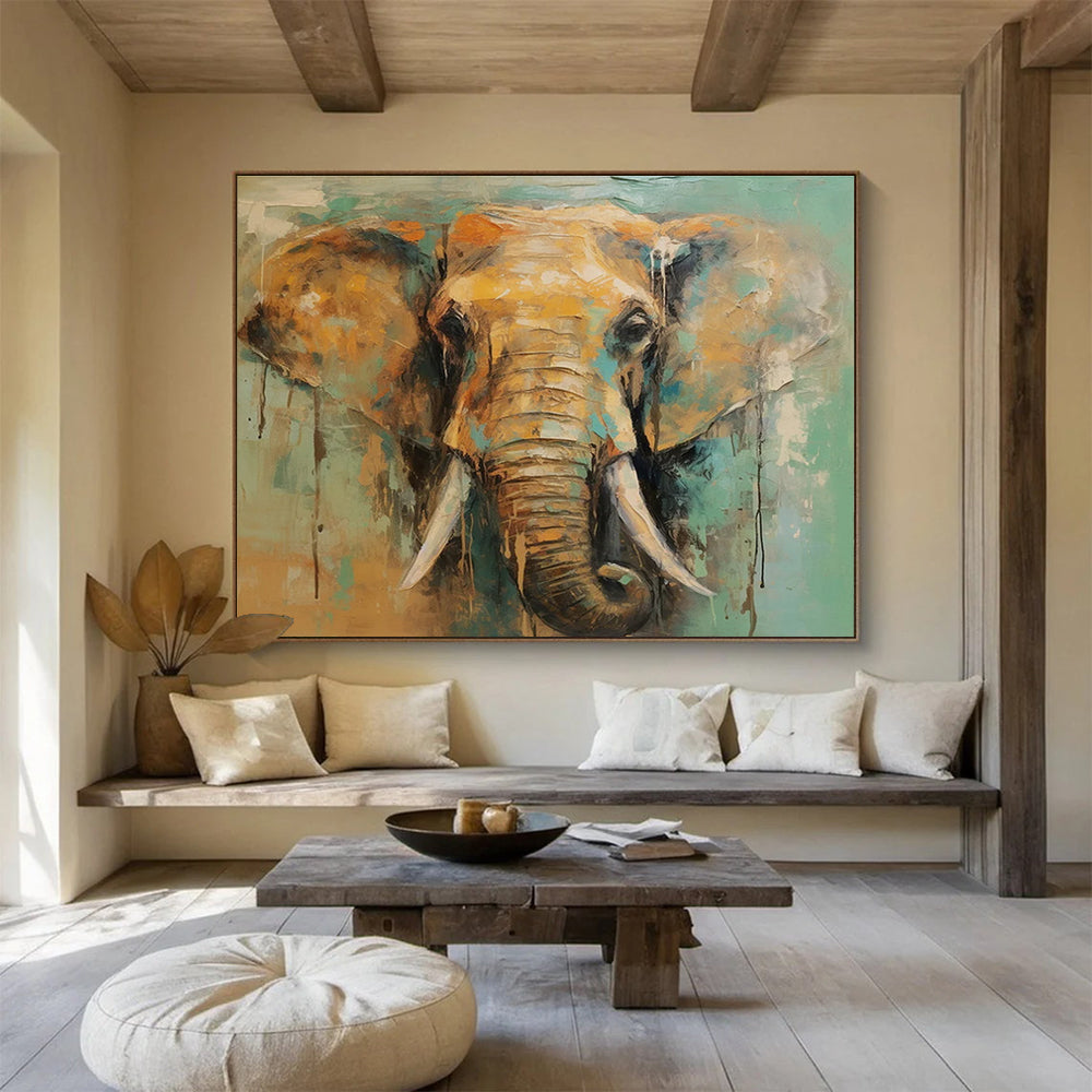Colorful Elephant - faced Abstract Painting THY082