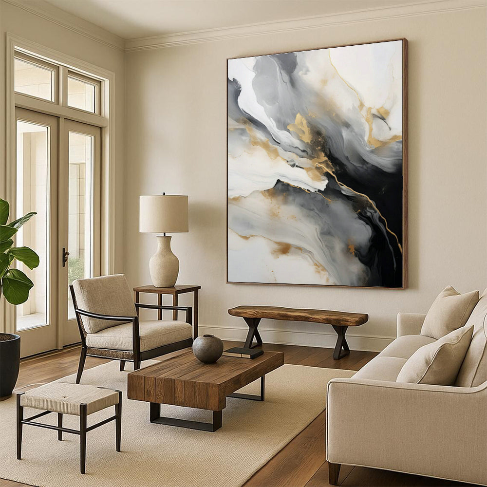 Stupendous Hand - Painted Abstract Canvases for Dining Room Double - Height Walls & Office Atrium Spaces DLZ0729