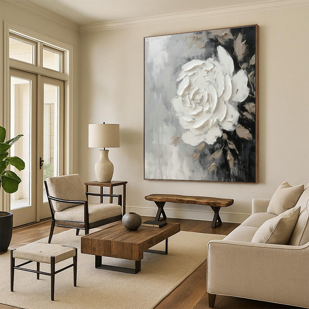 Oversized Hand - Painted Abstract Canvases for Bedroom Walk - in Closet Drawer Fronts & Dining Room China Cabinets DLZ0897