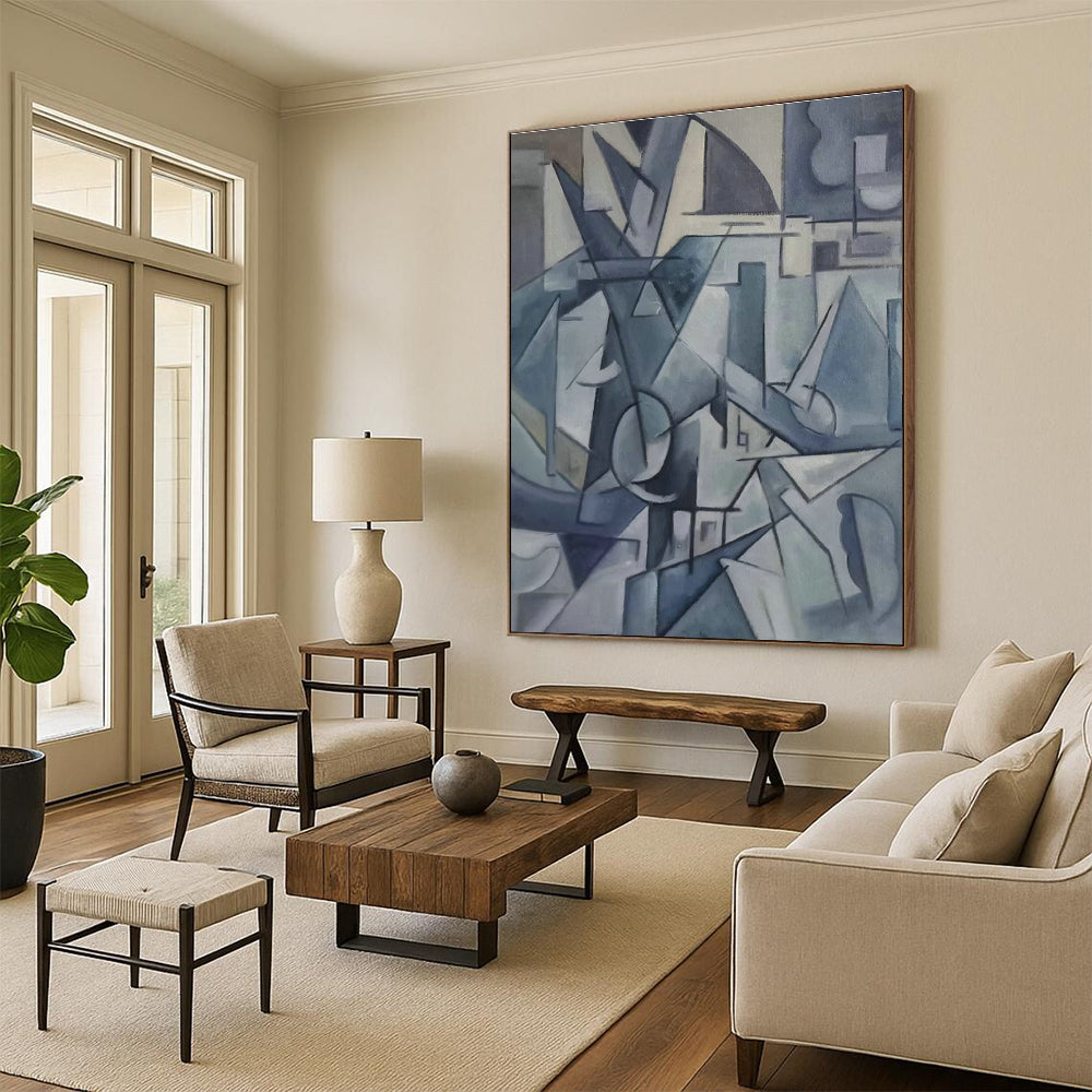 Grand - Sized Custom Hand - Painted Abstracts for Cottage Dining Room Breakfast Nooks & Hallway Coat Closets DLZ0590