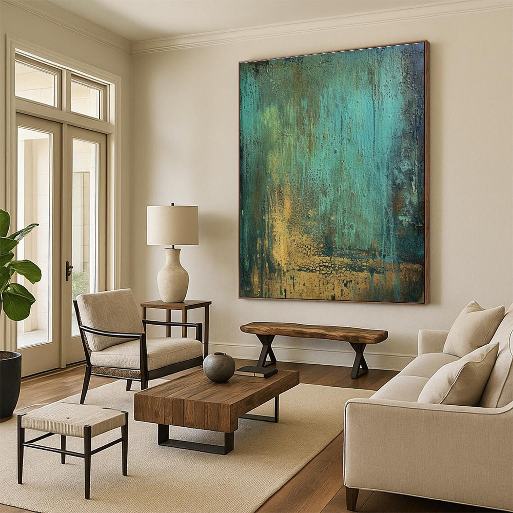Large Hand-Painted Abstract Artwork for Entryway & Cottage Hallway DLZ1201