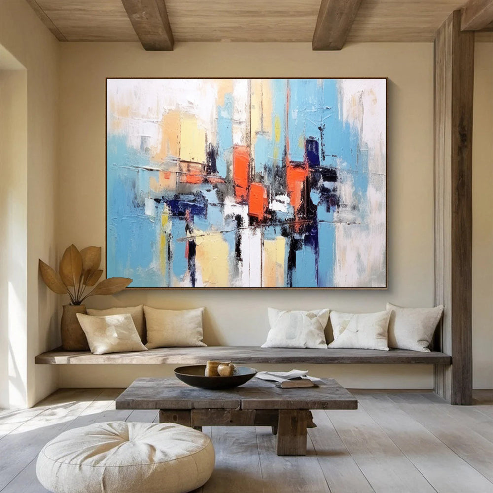 Blue Orange Urban Abstract Painting THY067