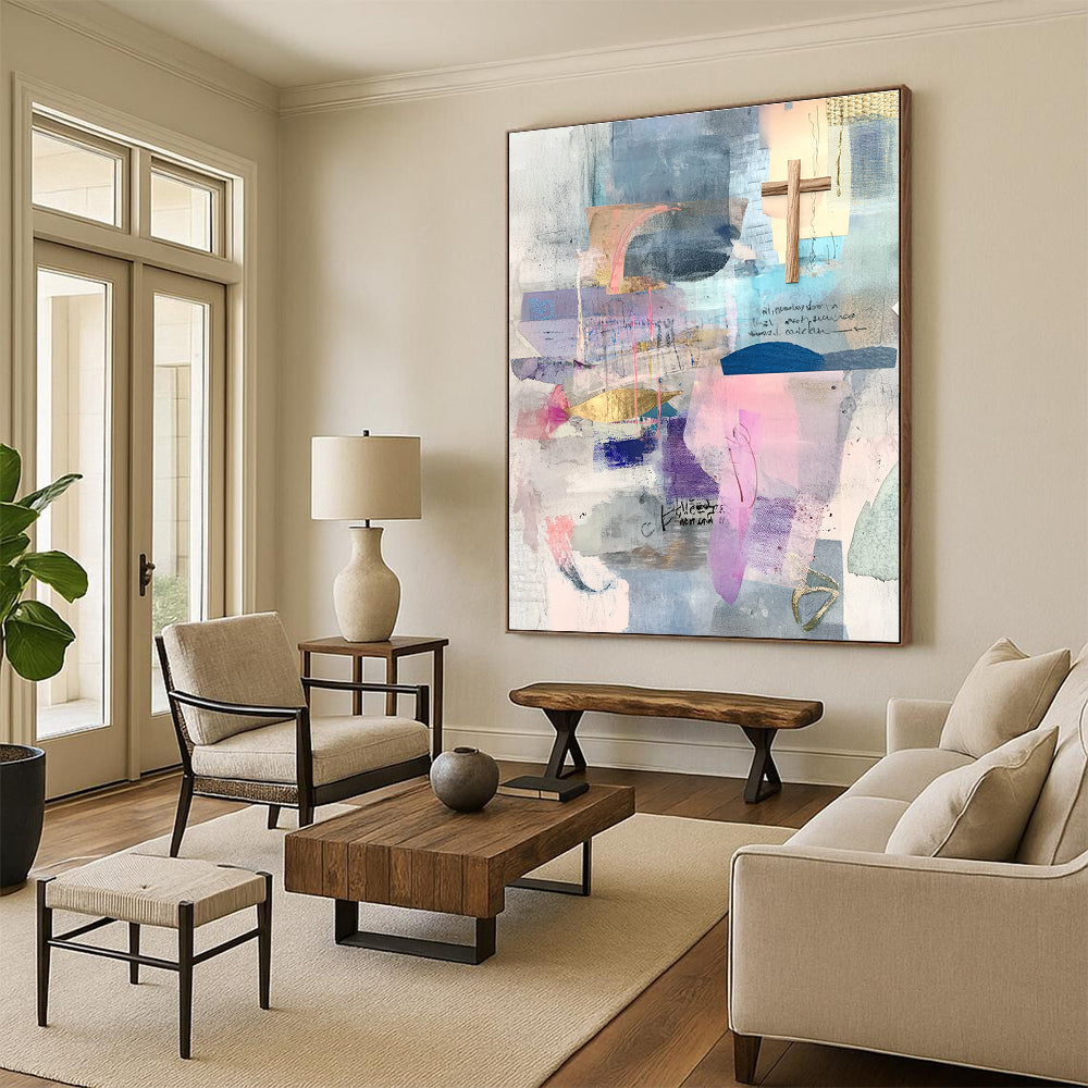 Mixed Media Abstract Collage with Spiritual Elements GER205