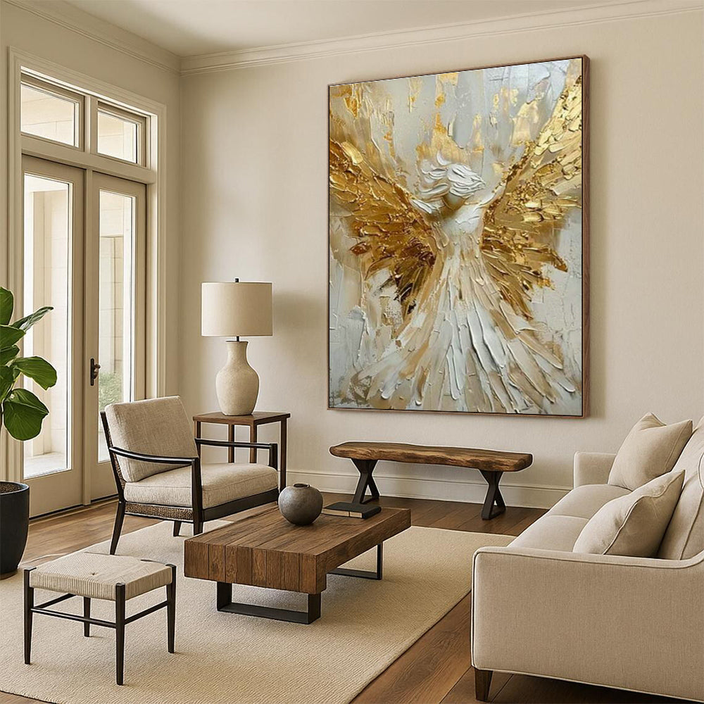 Extra - Large Custom Hand - Painted Abstract Painting for Dining Room, Elevate the Dining Experience DLZ0359