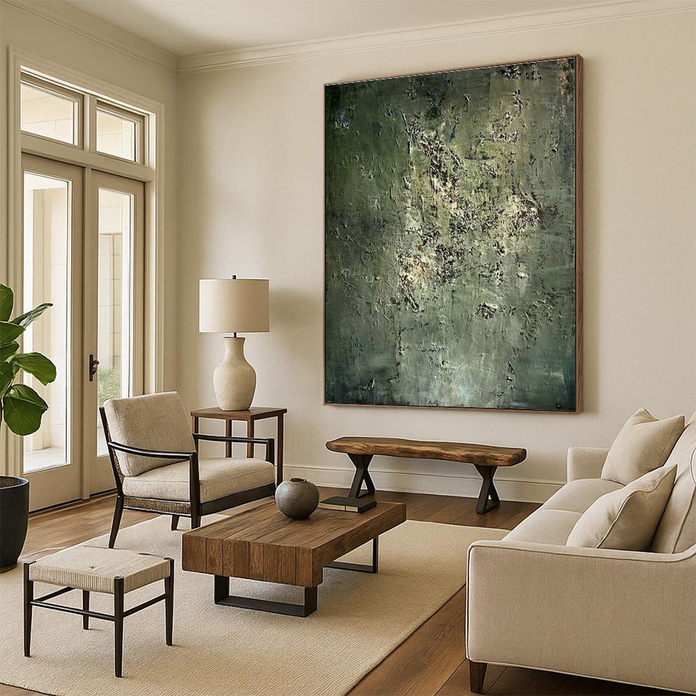 Large Hand-Painted Abstract Canvas for Office and Cottage Entryway DLZ1478
