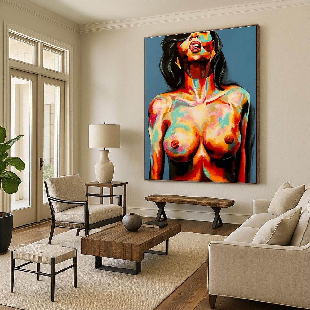 Hand-Painted Abstract Canvas for Cottage Office & Entryway DLZ2329