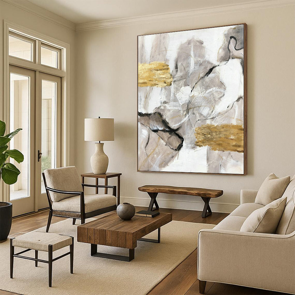 Gargantuan-Dimensioned Handmade Abstract Wall Decor for Bedroom & Hallway DLZ1274