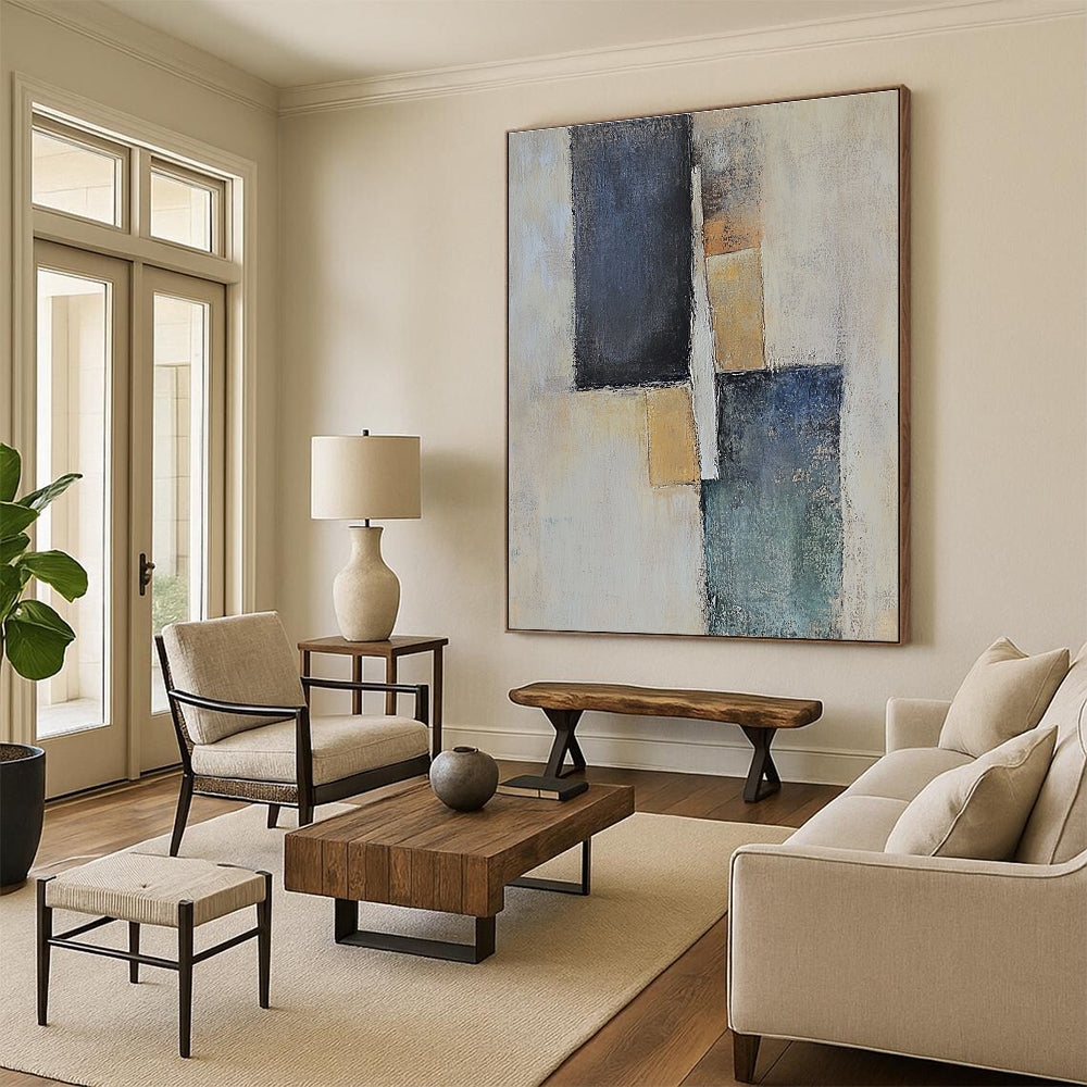 Earth - Toned Abstract Painting with Subtle Layers GER147