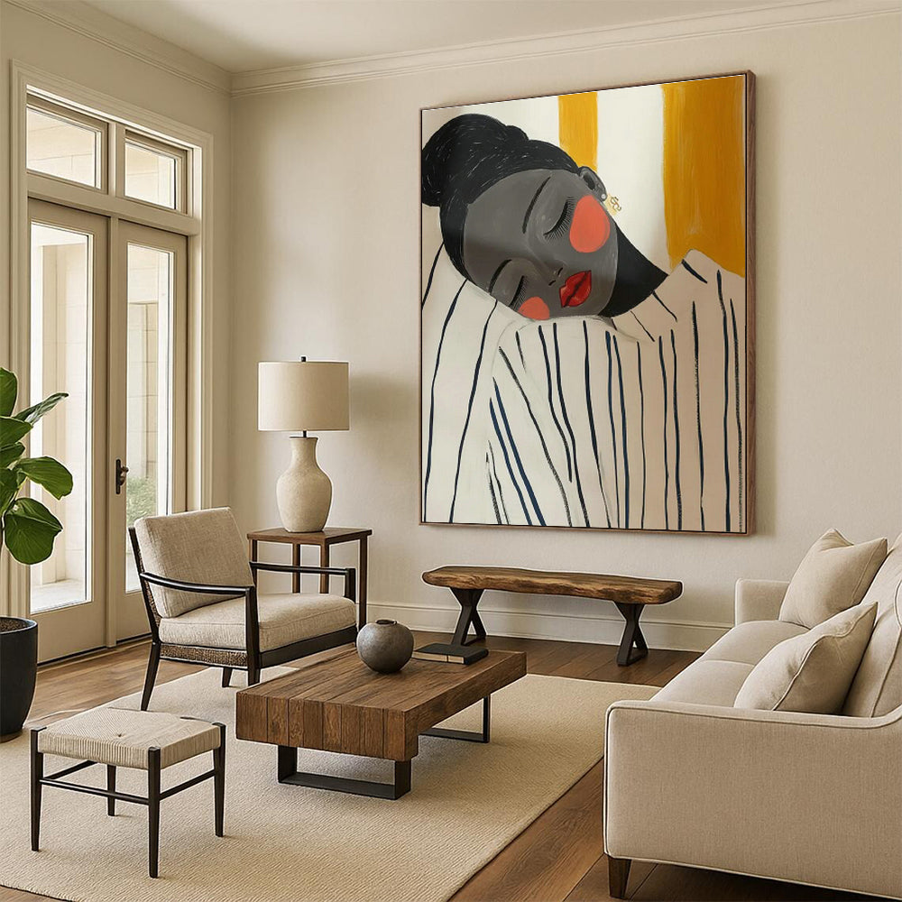 Oversized Custom Hand - Painted Abstracts for Bedroom Canopy & Office Partition Walls DLZ0704