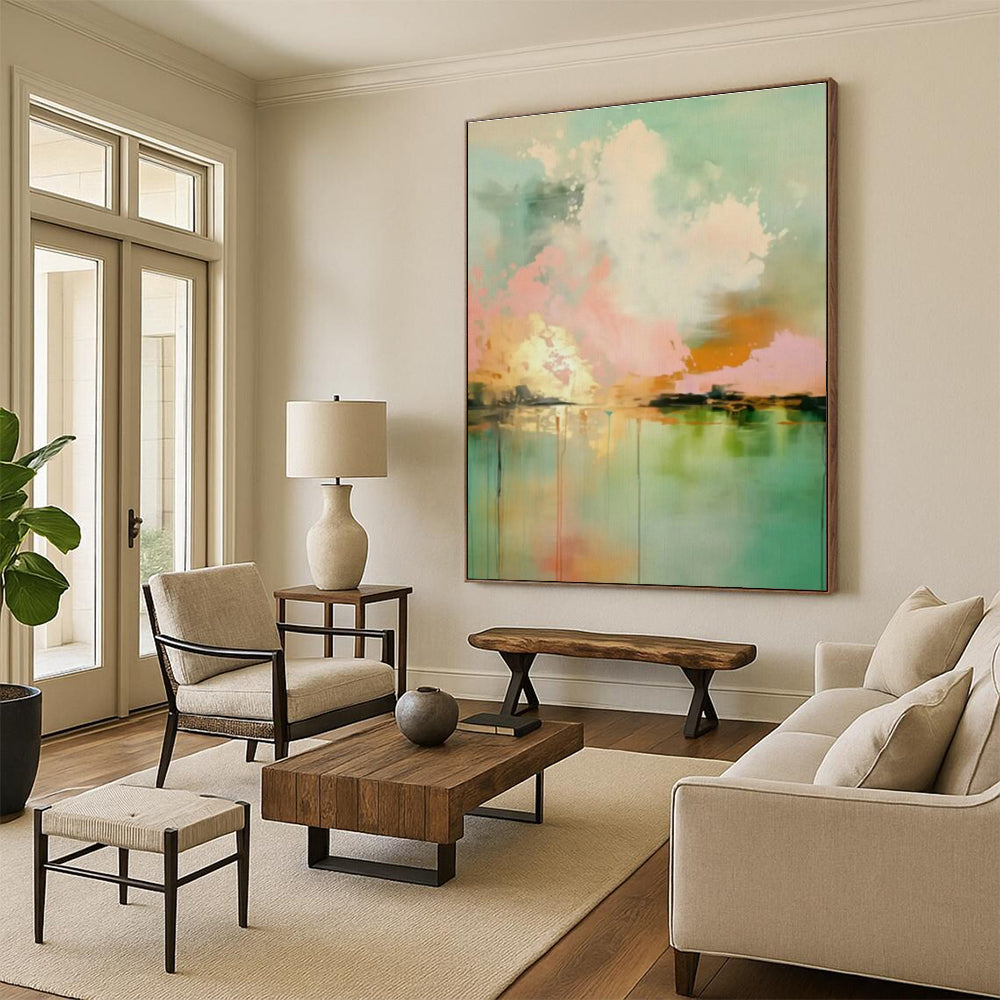 Hand-Painted Custom Large Abstract Painting for Living Room & Bedroom DLZ1001