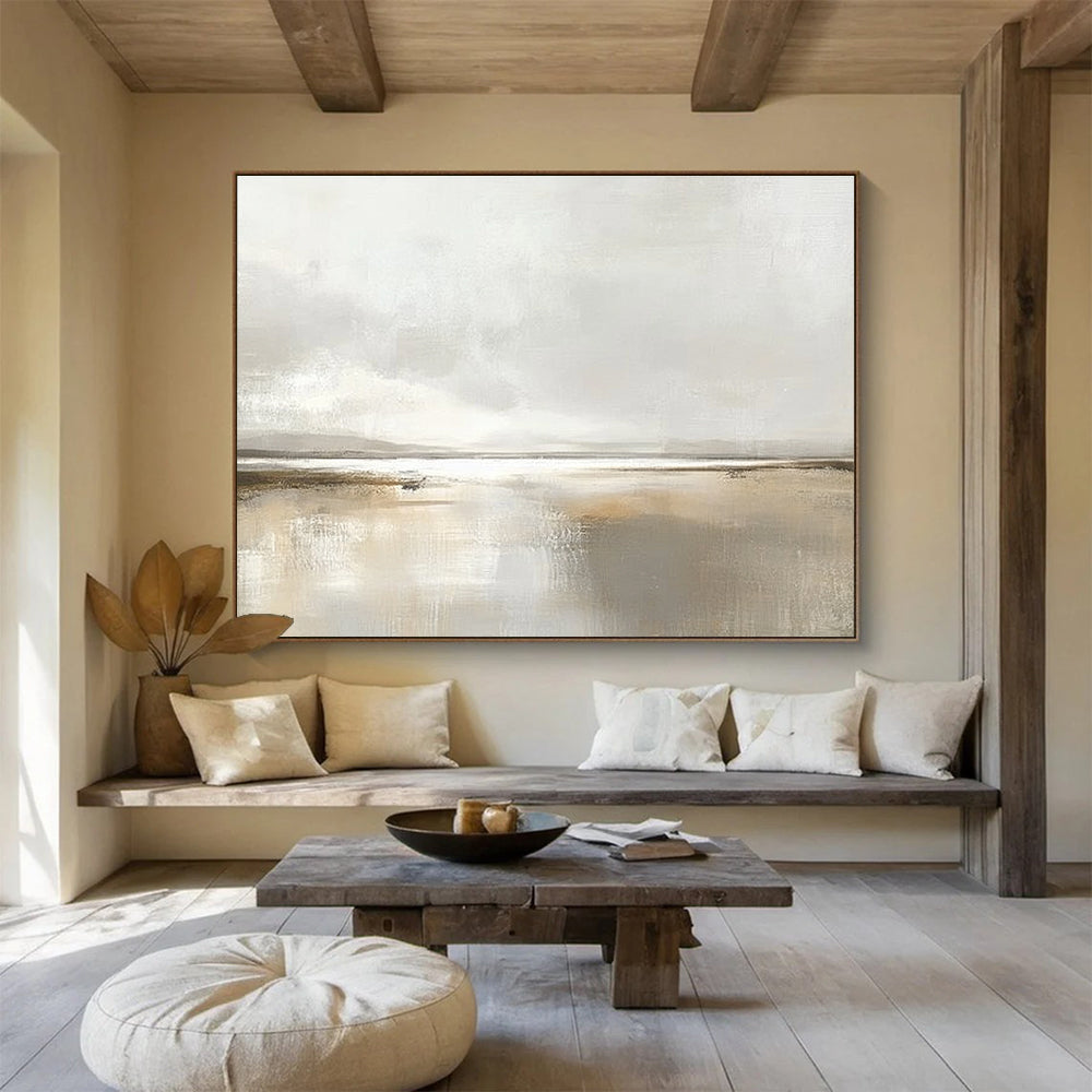 Minimalist Landscape Abstract Painting with Neutral Tones DYP225