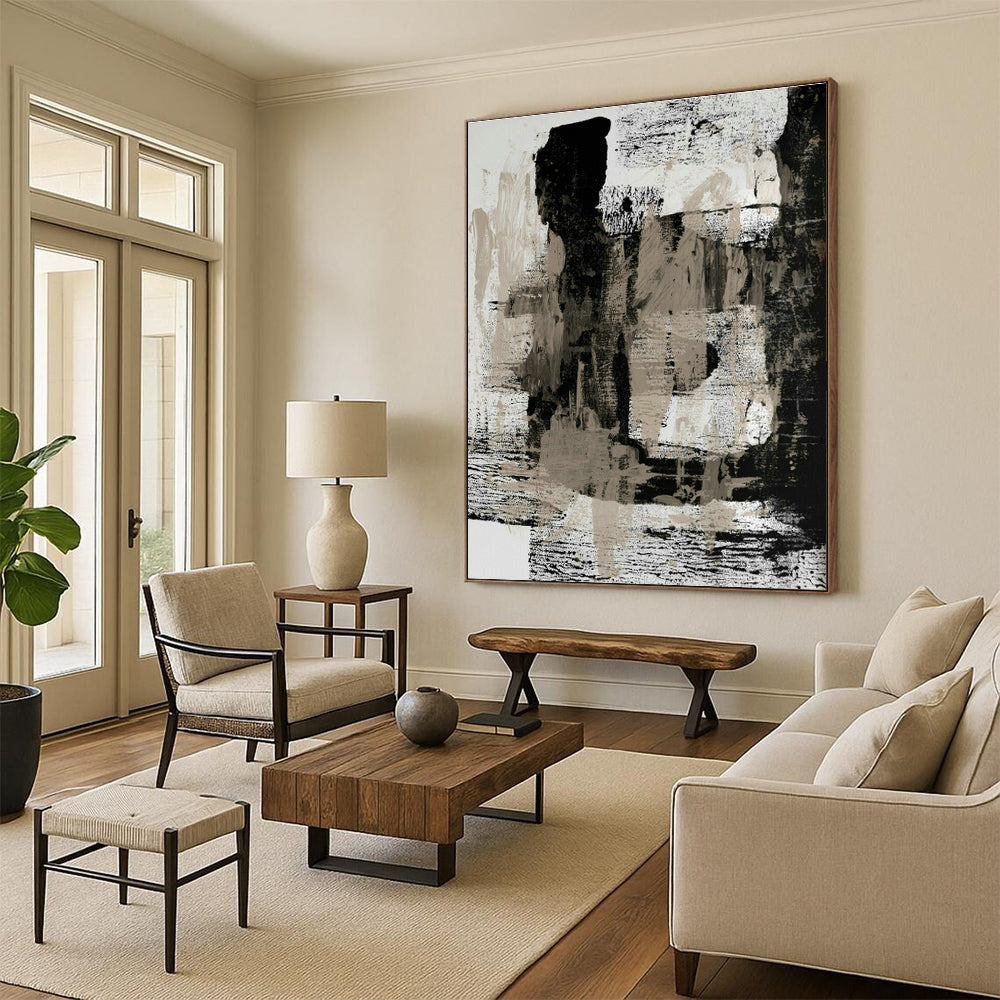 Hand-Painted Abstract Color Canvas Mural, Presenting Personalized Art for Living Room and Entrance DLZ0974