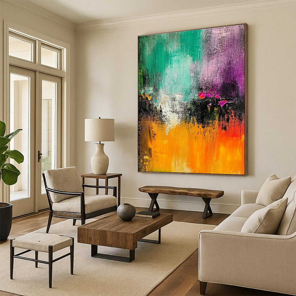 Colorful Abstract Painting with Vivid Splashes GER797
