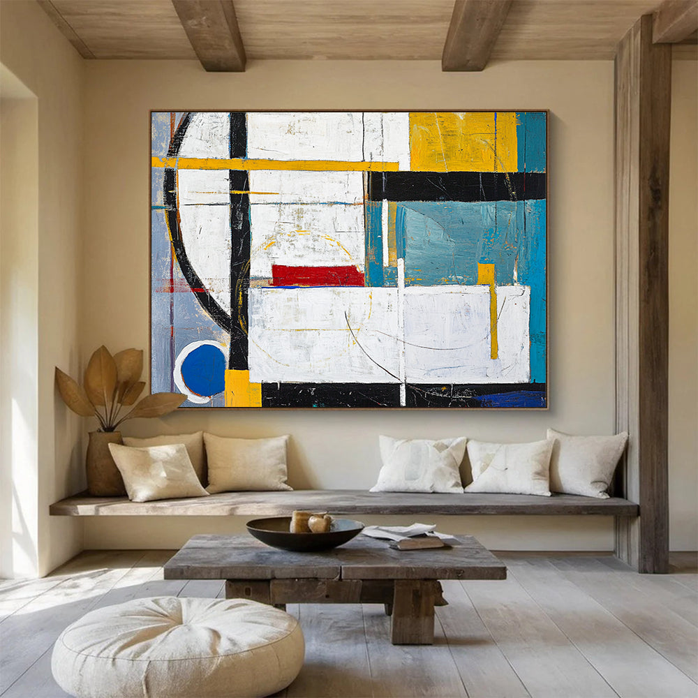Geometric Abstract with Color Painting with Bold Shapes DYP549