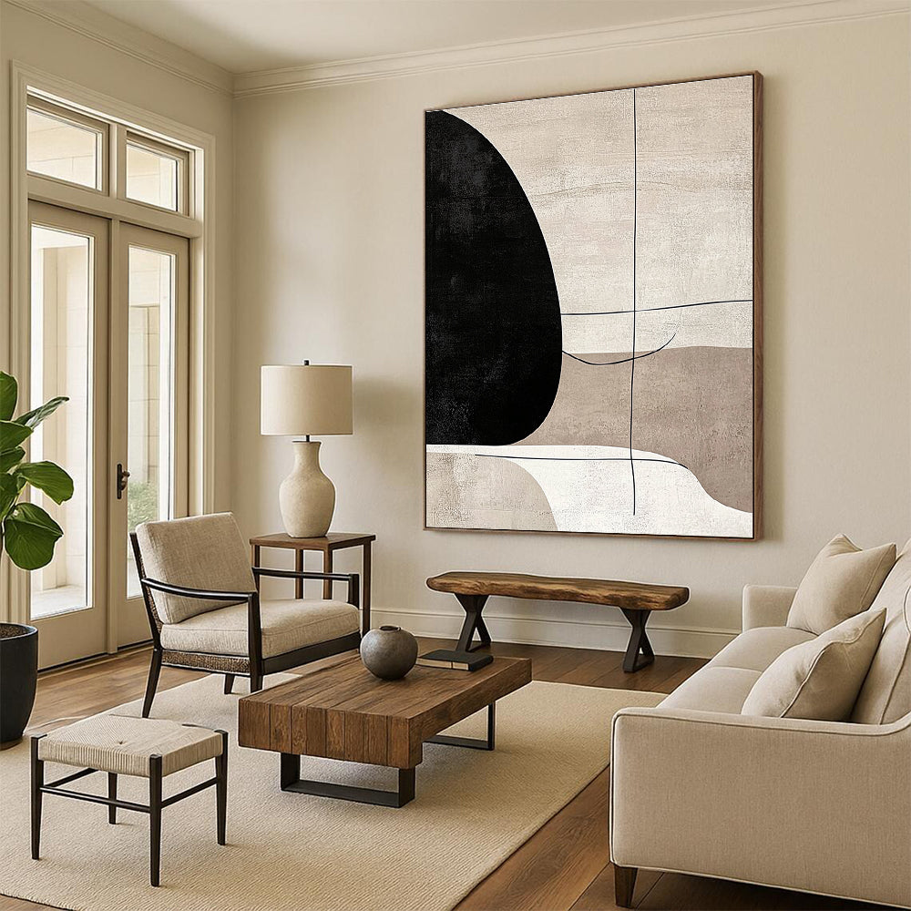 Minimalist Abstract Painting with Geometric Shapes GER418