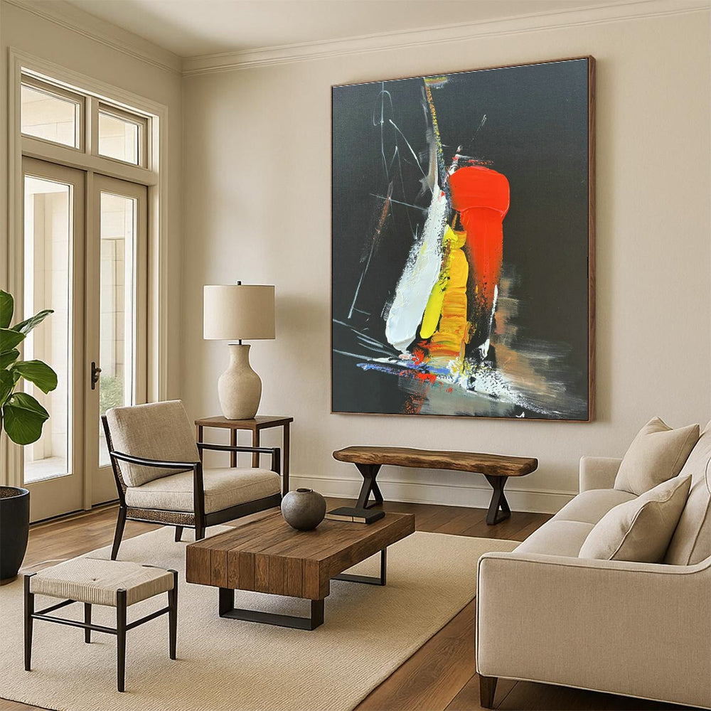 Custom Hand-Painted Abstract Painting for Cottage Living Room Coffee Table Wall and Bedroom Nightstand Wall DLZ1694