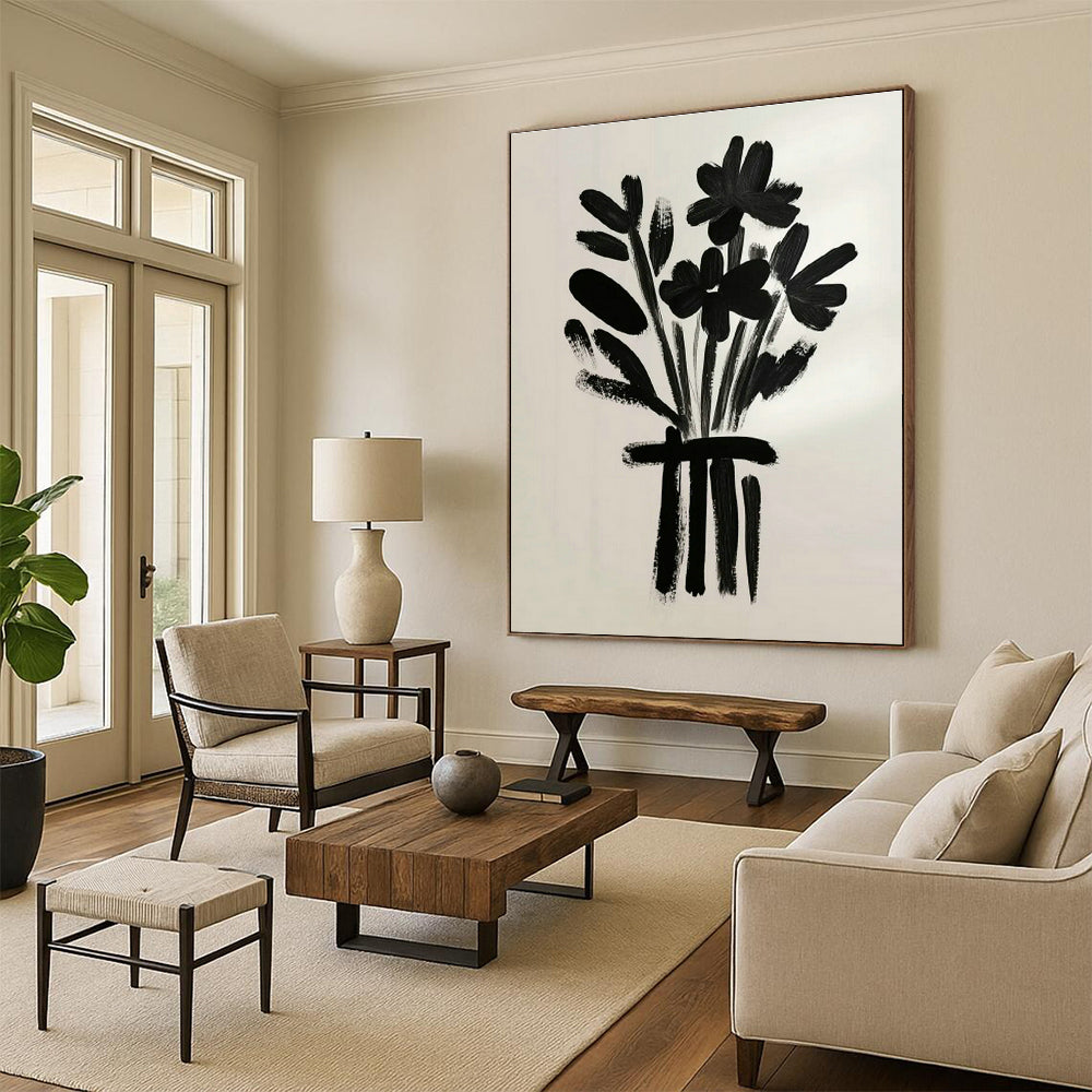 Massive Custom Hand - Painted Abstract Murals for Living Room Open - Shelf Kitchenettes & Cottage Outdoor Fire Pits DLZ0698