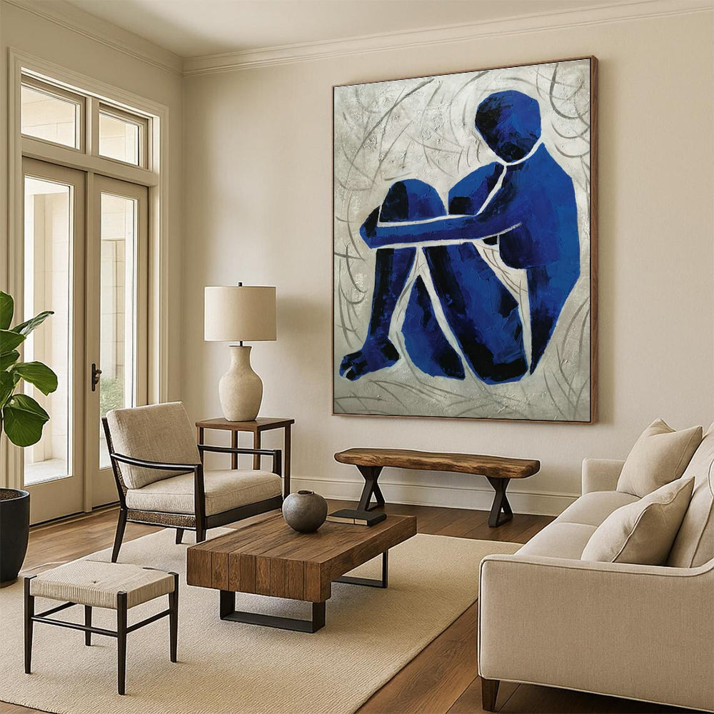 Large Custom Handmade Abstract Wall Art for Cottage Bedroom Scarf Hanger Rod Wall & Living Room Magazine Organizer Wall DLZ1792