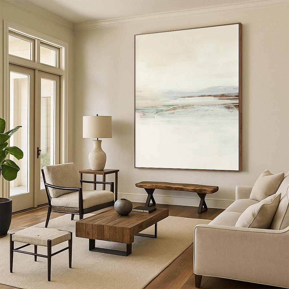 Neutral Tones Coastal Hues Abstract Painting ADGE224