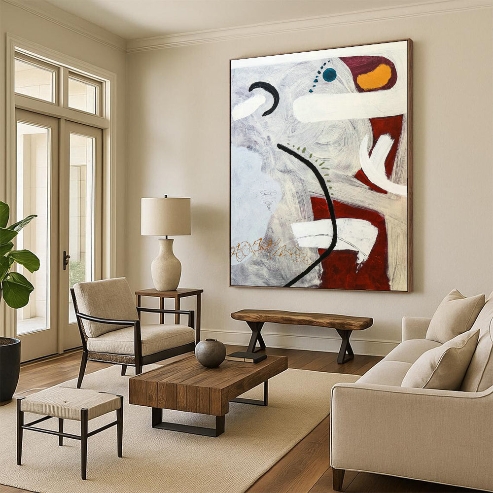 Monumental - Sized Custom Abstract Painting for Dining Room & Hallway DLZ1098