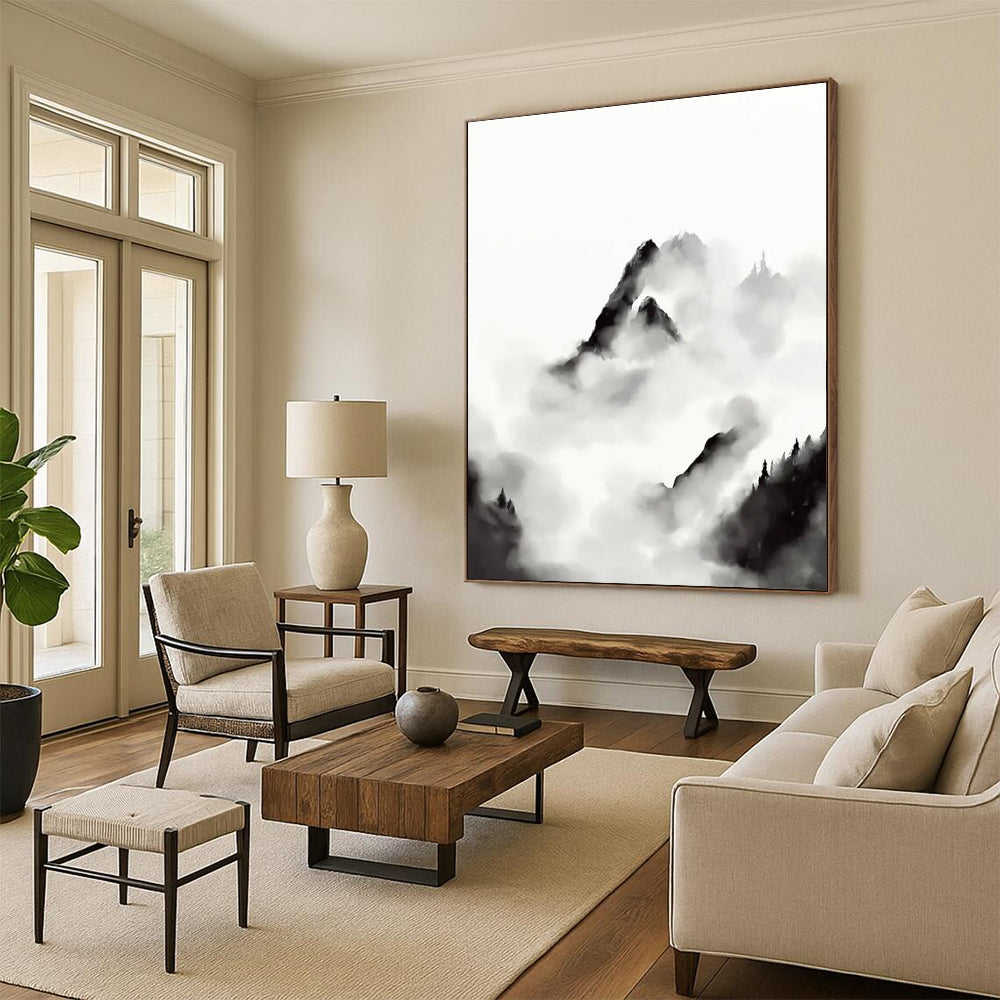Ink - wash Mountain Landscape Abstract Painting ADGE207