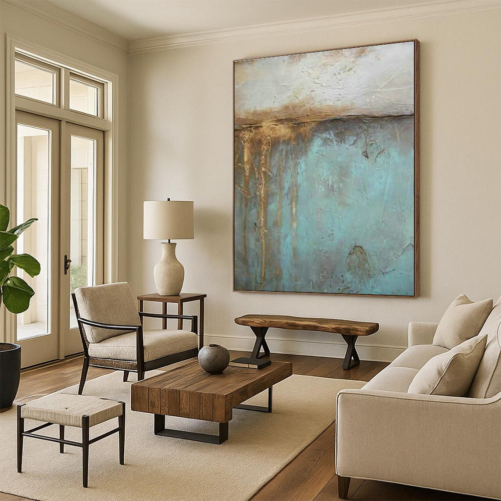 Large Custom Handmade Abstract Canvas for Hallway and Dining Room DLZ1473