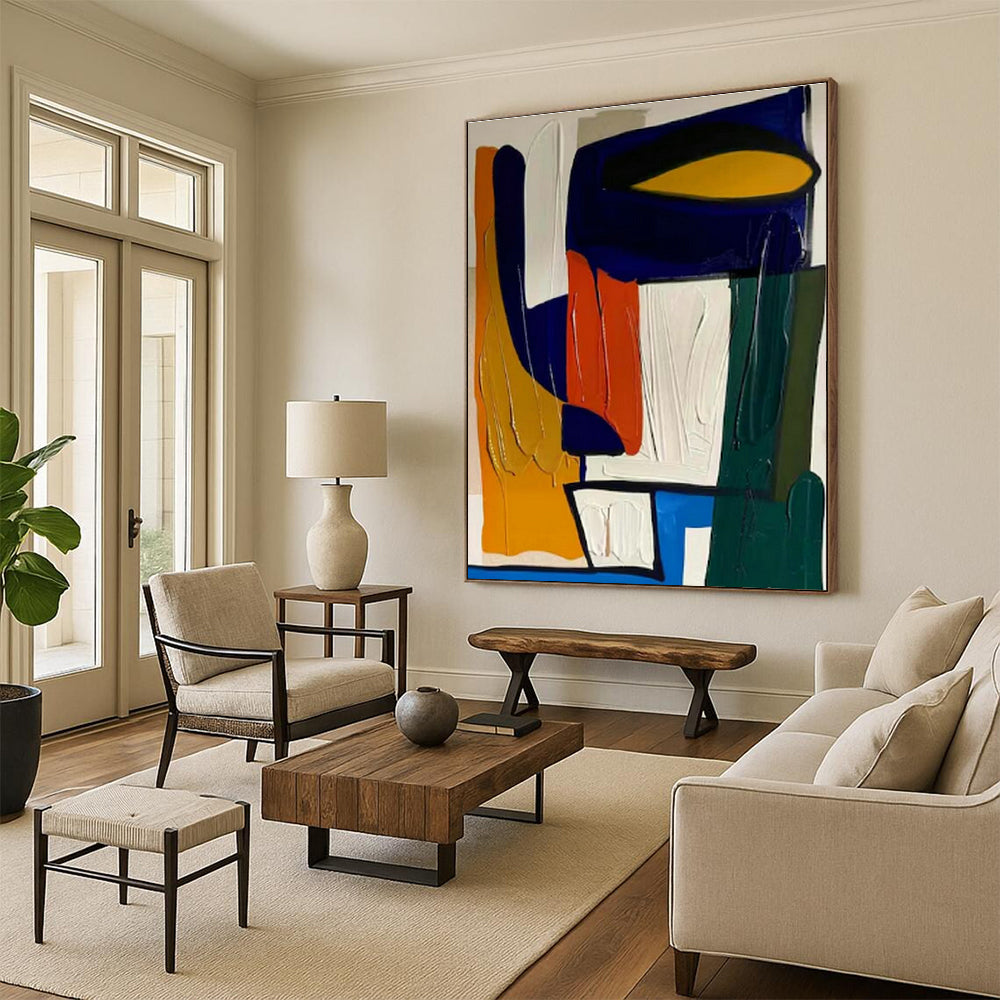 Hand-Painted Abstract Canvas for Hallway and Dining Room DLZ1463