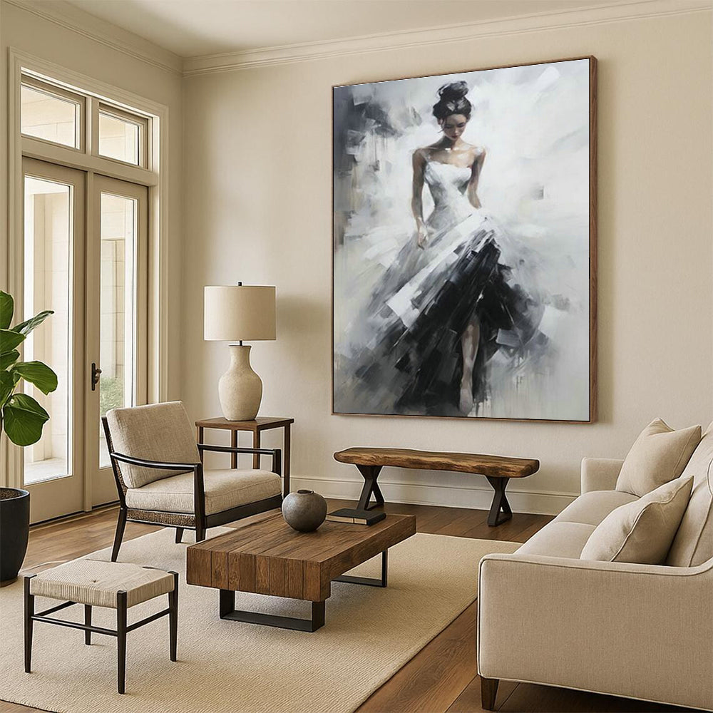 Large Hand-Painted Abstract Art for Entryway and Cottage Living Room DLZ1547