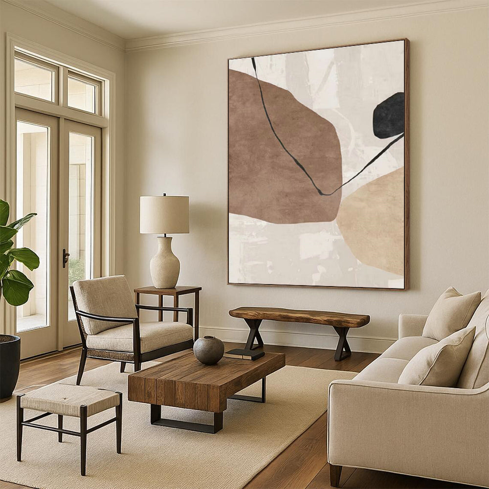 Tremendous Custom - Sized Hand Painted Abstract Canvas for Office & Bedroom DLZ2219