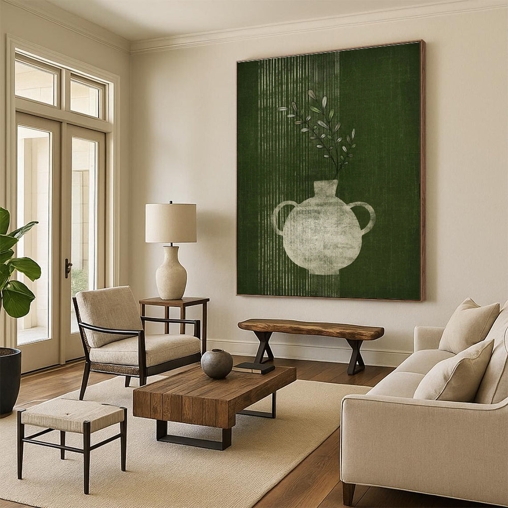 Custom - Framed Handcrafted Abstract Canvas for Dining Room & Office DLZ1383