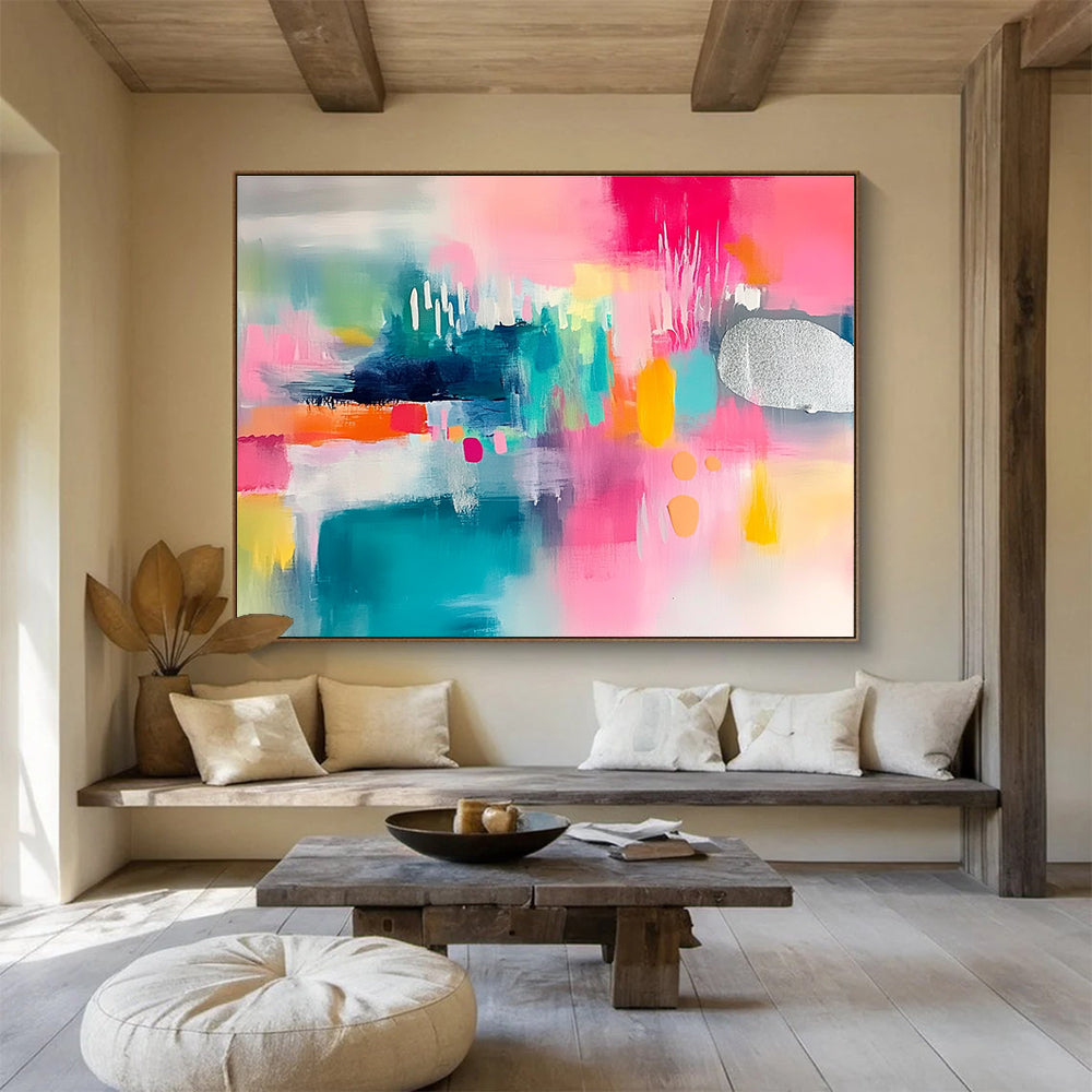 Colorful Modern Abstract Painting with Bright and Eclectic Hues DYP374