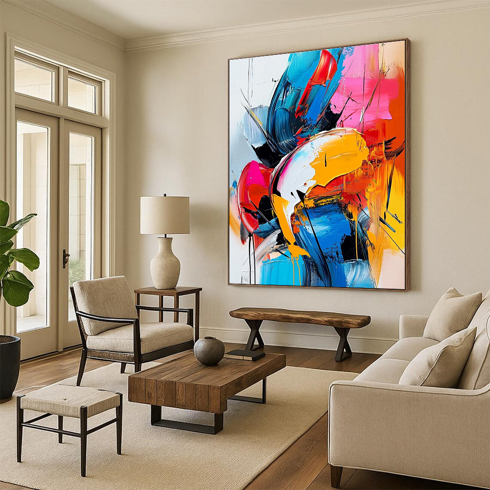 Colorful Dynamic Abstract Painting with Vivid Hues GER596