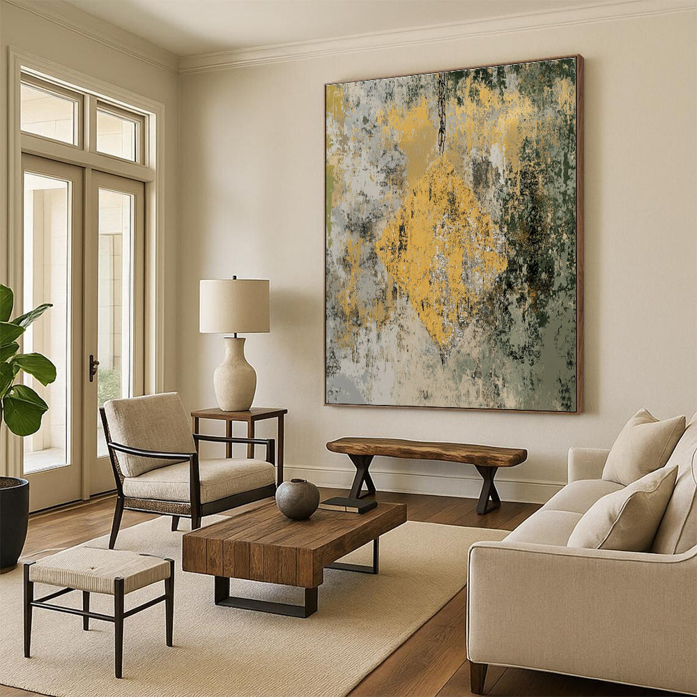 Grunge - Style Abstract with Yellow and Green Tones GER303