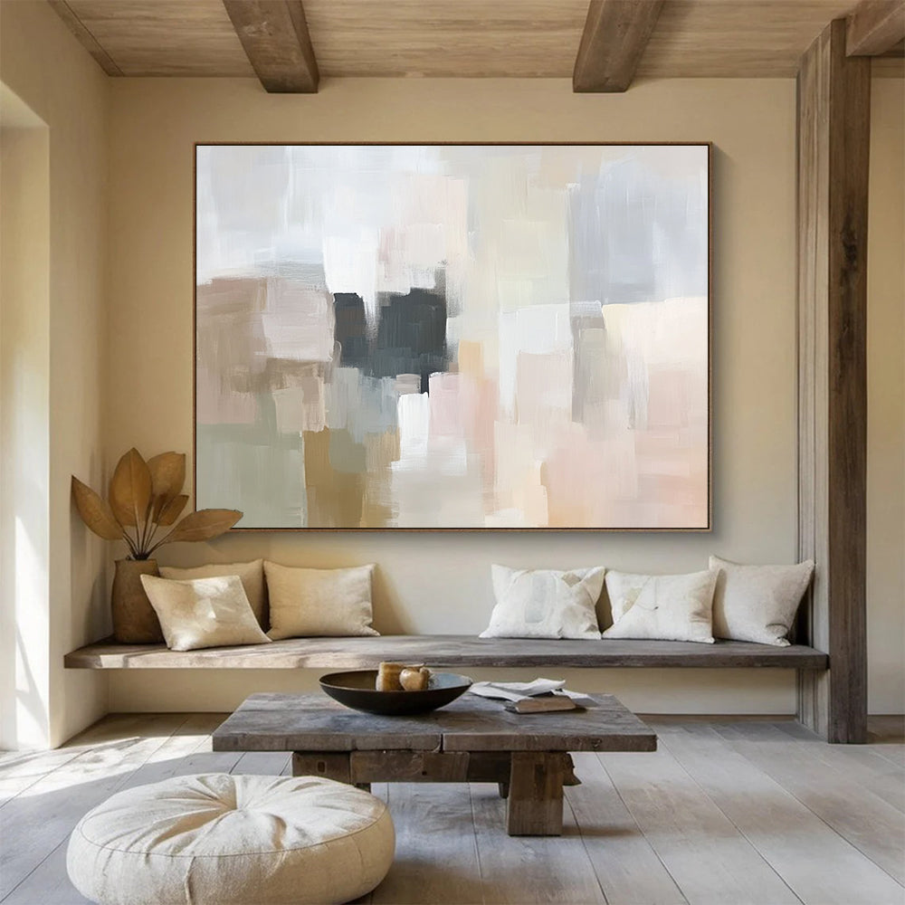Soft Color Blocks Abstract Painting with Muted Tones DYP220